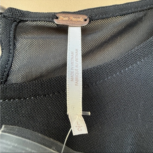 NWOT Free People Mirrorball Top In Black Mesh Rhinestone Cowl Neck Sleeveless L - Picture 3 of 10